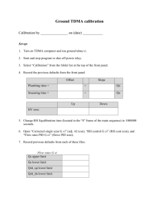 TDMA Calibration Checklist