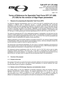 Terms of Reference for Specialist Task Force STF