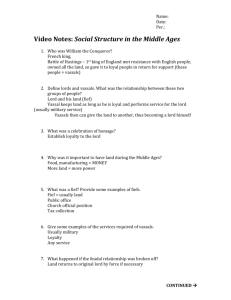 Video Qs-Social Structure of Mid Ages KEY