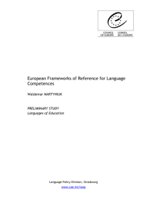 European Frameworks of Reference for Language Competences