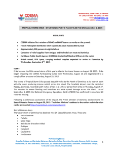 CDEMA Situation Report #7- Tropical Storm Erika