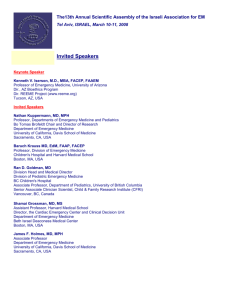 Invited Speakers - Pediatric Emergency Medicine Database