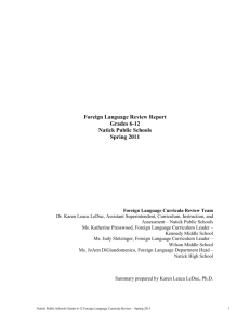 Foreign Language Curriculum Review, Grades 6