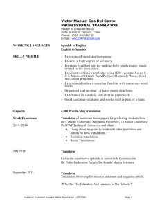 Freelance Translator`s Resume