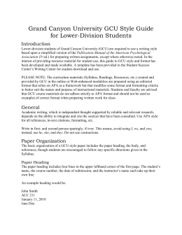 GCU Style Guide Template