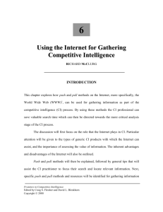 Using the Internet for Gathering Competitive Intelligence