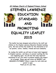 Stephen Lawrence leaflet 2015