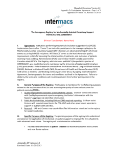 Intermacs Participation Agreement
