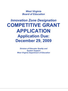 West Virginia Board of Education Innovation Zone Designation