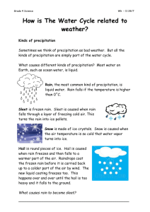 Week 11 - The Water Cycle and weather