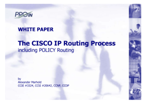The CISCO IP Routing Process