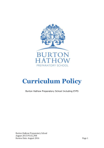 Curriculum Policy (doc 390 KB) - Burton Hathow Preparatory School