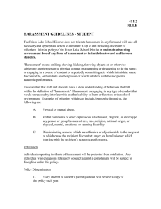 Rule Harassment Guidelines - Friess Lake School District
