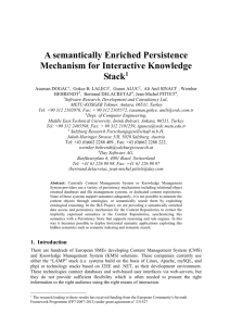A semantically Enriched Persistence Mechanism for