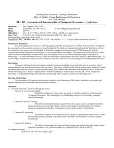 REC 465 Assessment/Documentation in TR