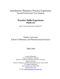 Introductory Pharmacy Practice Experience