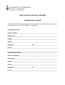 David Fear Fellowship Nomination Checklist