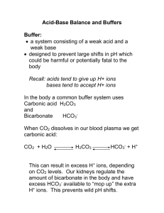 Acid-Base Balance and Buffers