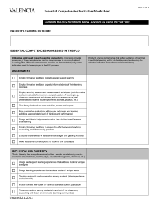 Essential Competencies Indicators Worksheet