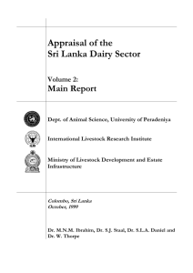 Sri Lanka Dairy Appraisal - Main Report
