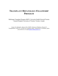 Outline - Transplant Hepatology Fellowship Program MOT/UHN