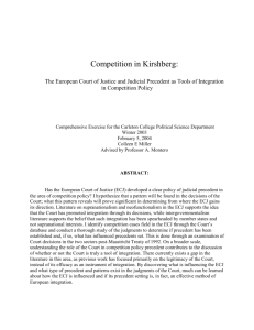 Competition in Kirshberg: The European Court of