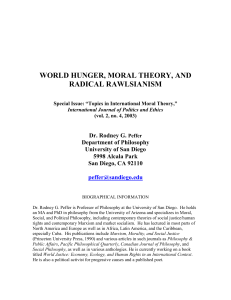 “World Hunger and Social Justice: Rawlsian Theories vs