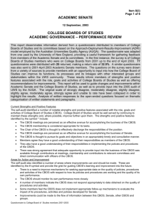 REPORT ON THE SELF-AUDIT OF THE ACADEMIC BOARD