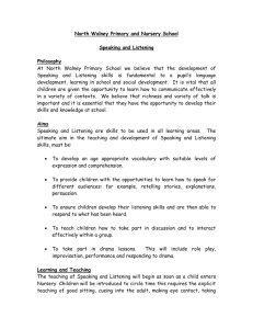 Speaking and listening policy - North Walney Primary Nursery