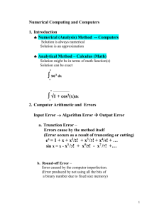 0. Numerical Computing and Computers
