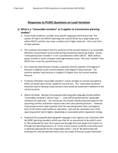 Response To PLWG Load Variation Questions