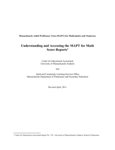 Massachusetts Adult Proficiency Tests (MAPT) for Mathematics and