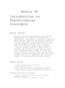 Module 48 Introduction to Psychological Disorders Module Preview