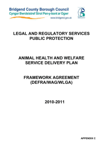 Animal Health and Welfare Service Delivery Plan 2010-2011