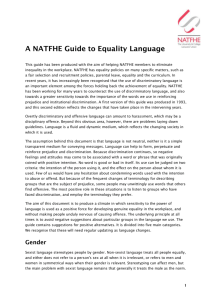 A NATFHE Guide to Equality Language