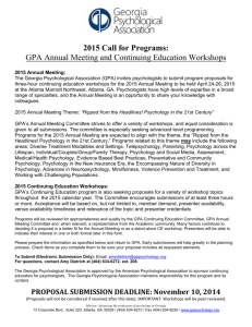 Annual Meeting Handouts: All accepted presenters will be required