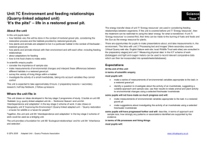 Unit 7C Environment and feeding relationships