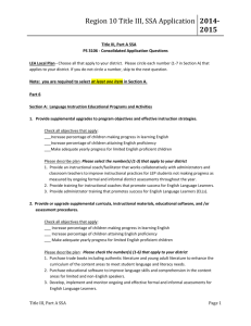 Title III, LEP application working document