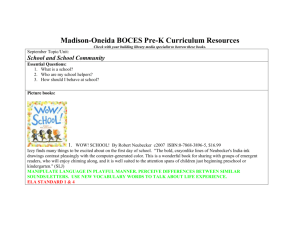 PreK Curriculum Monographic Resources - Madison