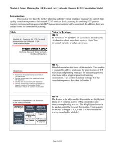 Module 4 - Planning for IEP-Focused Intervention in IECSE