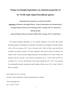 Pump-wavelength dependence on emission properties of Er-Yb