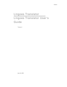 Installing the Lingoes Translator