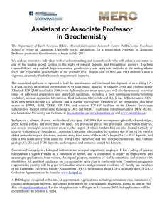 Assistant or Associate Professor in Geochemistry