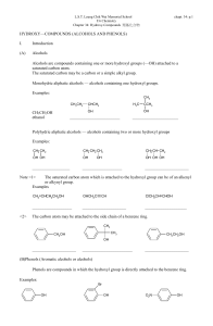 HYDROXY—COMPOUNDS (ALCOHOLS AND PHENOLS)