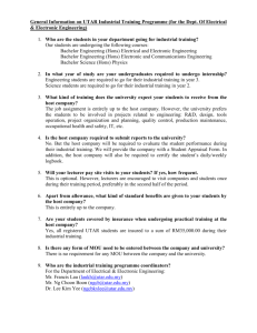 General Information on UTAR Industrial Training Programme
