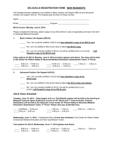 BCLS/ACLS REGISTRATION FORM: NEW RESIDENTS