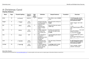 A Christmas Carol Wordlist