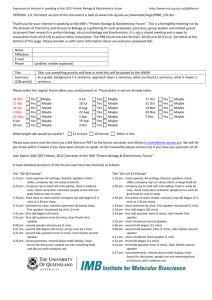 Expression of interest in speaking at the 2012 Protein Biology