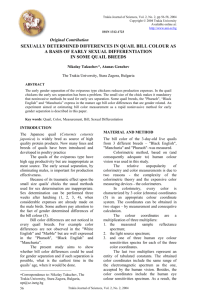 sexually determined differences in quail bill colour as a - uni