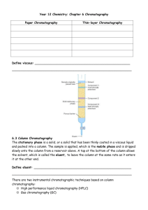 Year 12 Chemistry: Chapter 6 Chromatography